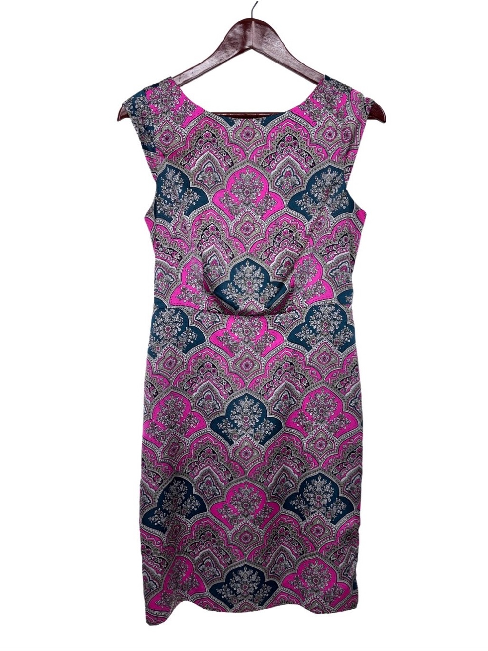 The Limited Royal Floral Print Sleeveless Dress Pink Forest Green Multi Size 2
